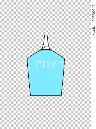 Illustration of eye drops in a simple blue container with the cap removed Illustration of eye drops in a simple blue container with the cap removed 99530641