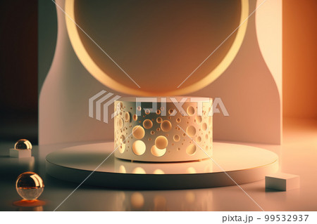モダンでおしゃれな商品ディスプレイ用の台座、背景素材 99532937