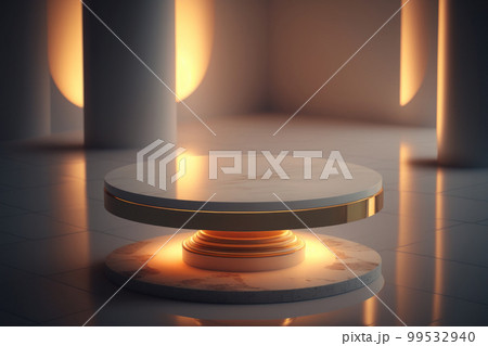 モダンでおしゃれな商品ディスプレイ用の台座、背景素材 99532940