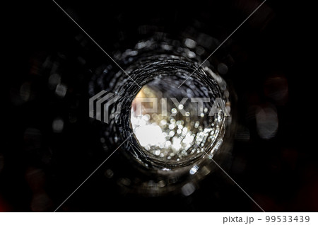 inside interior of a flexible HVAC duct line 99533439