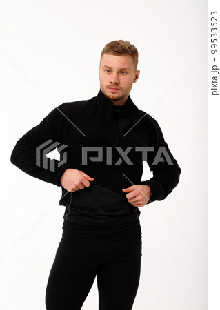 A man with a sporty physique in thermal underwear. 99533523