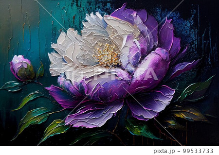 カラフル　芍薬　油絵 99533733