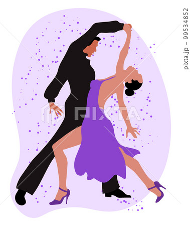 Dancing couple, man and woman dance tango. Illustration, vector Dancing couple, man and woman dance tango. Illustration, vector 99534852