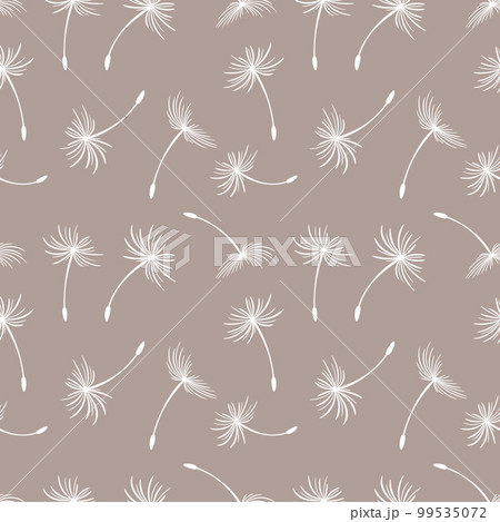 Seamless pattern, flying fluffy dandelion seeds. Background, print, textile, vector 99535072