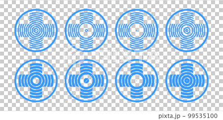 Abstract Cross Icons. Set of Blue Design Elements. Vector Art. 99535100