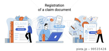 Registration of claim form register document, providing personal information, income information 99535428