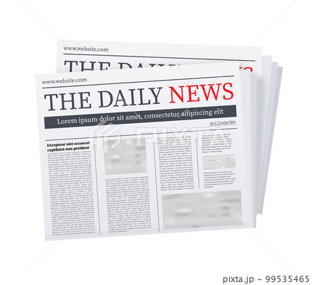Vector mock up of a blank daily newspaper. Fully editable whole newspaper in clipping mask. Vector stock illustration Vector mock up of a blank daily newspaper. Fully editable whole newspaper in clipping mask. Vector stock illustration 99535465