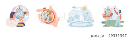 Climate change weather global greenhouse warming risks metaphor concept. Save planet 99535547