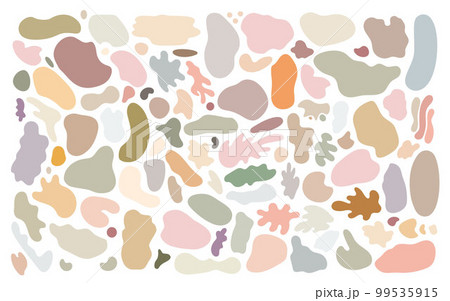 Abstract shapeless stains set vector illustration, cut out image, isolated hand drawn trendy boho contemporary design elements concept for home decor, cover, poster, business cards, wall art 99535915