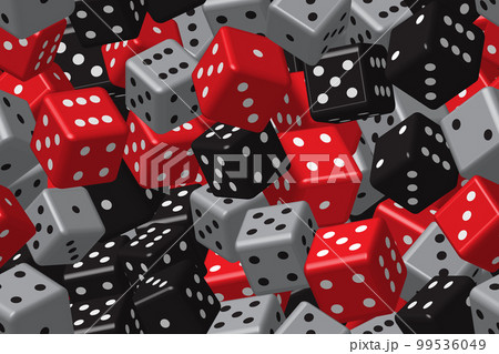 Gray Red Black Dice Seamless Pattern, 3D Vector Illustration Gray Red Black Dice Seamless Pattern, 3D Vector Illustration 99536049
