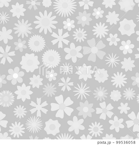 Seamless pattern of gray flowers 99536058