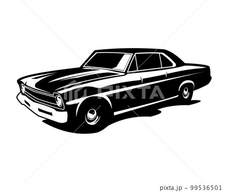 Pontiac GTO Judge Silhouette logo. legendary muscle car vector design of 1969. isolated white background view from side. Best for badge, emblem, icon, sticker design. available eps 10. 99536501