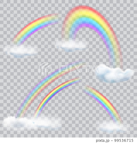 Transparent rainbows with clouds 99536715