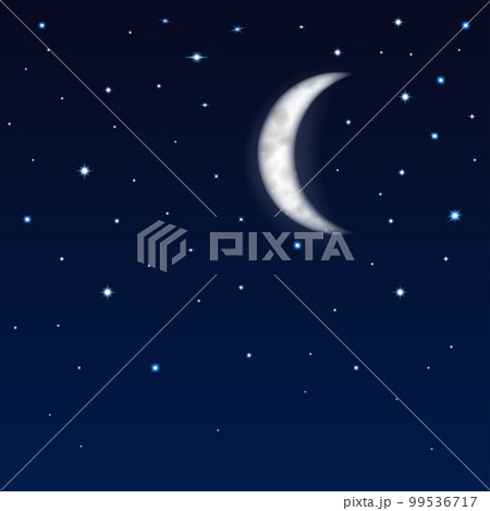 Night sky with moon and stars 99536717