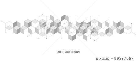 The graphic design element and abstract geometric background with isometric vector blocks 99537667