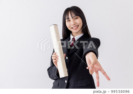 卒業式　女子高生　サクラサク　ギャルピース 99538096