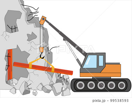 重機でビルの解体工事をしている。 重機でビルの解体工事をしている。 99538593