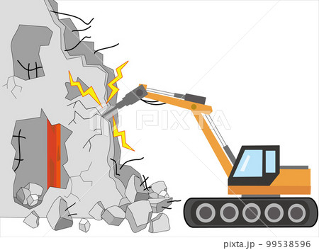 重機でビルの解体工事をしている。 重機でビルの解体工事をしている。 99538596