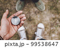 Traveler holding compass in hand 99538647