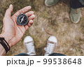 Traveler holding compass in hand 99538648