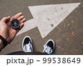 Traveler holding compass in the hand  99538649
