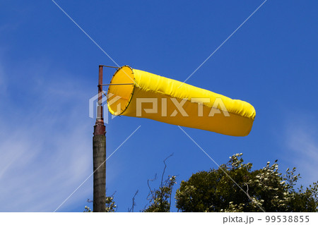 Fully Erect Bright Yellow Wind Indication Sock Fully Erect Bright Yellow Wind Indication Sock 99538855