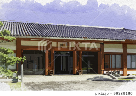 水彩画風　薬師寺　本坊寺務所　奈良県奈良市 99539190