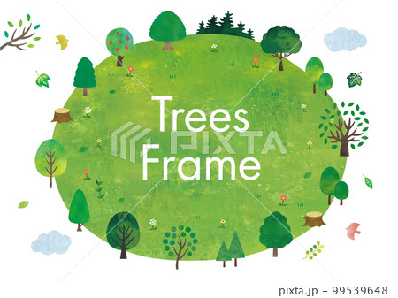 いろんな木々の水彩フレーム いろんな木々の水彩フレーム 99539648