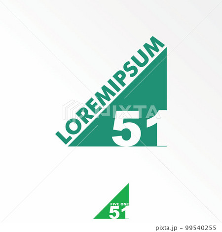 Number 51 or five one sans serif font inside triangle block image graphic icon logo design abstract concept vector stock. Can be used as a symbol associated with initial or sport Number 51 or five one sans serif font inside triangle block image graphic icon logo design abstract concept vector stock. Can be used as a symbol associated with initial or sport 99540255