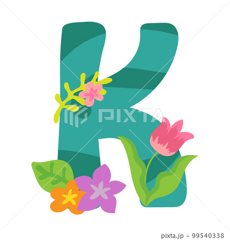カラフルな花のアルファベット-K カラフルな花のアルファベット-K 99540338