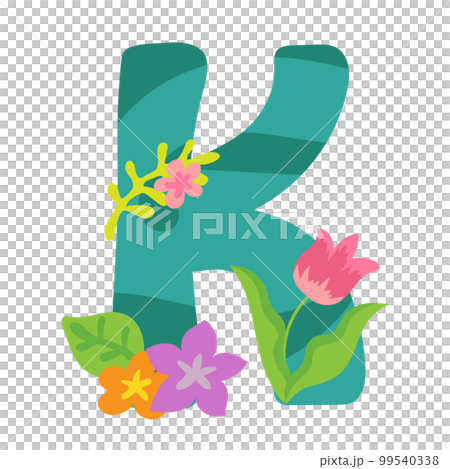カラフルな花のアルファベット-K カラフルな花のアルファベット-K 99540338