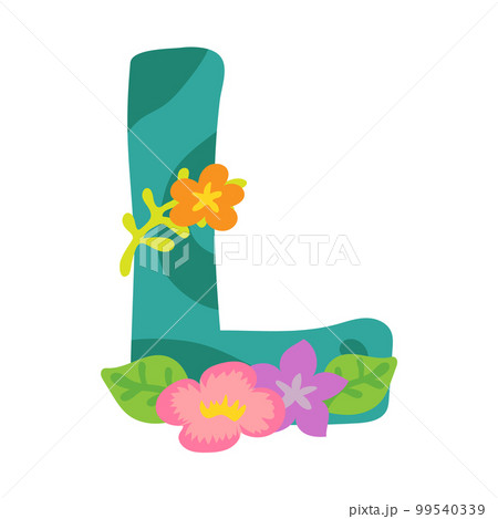 カラフルな花のアルファベット-L カラフルな花のアルファベット-L 99540339