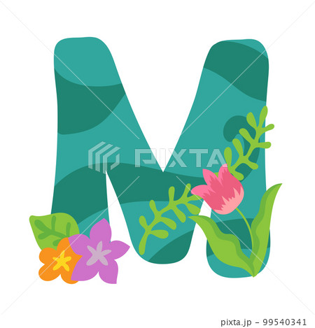 カラフルな花のアルファベット-M 99540341