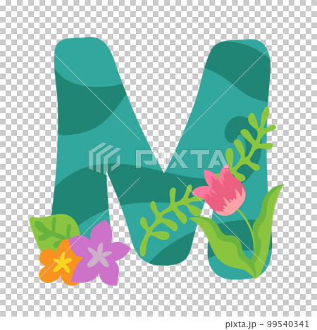 カラフルな花のアルファベット-M 99540341