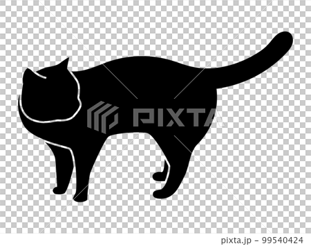 A cat that stops and cares about the back (silhouette / black) A cat that stops and cares about the back (silhouette / black) 99540424