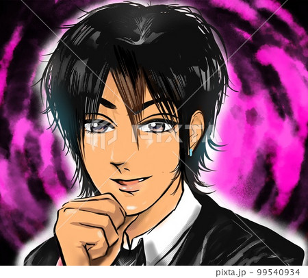 何かを企む2000年代初頭のホスト風チャラ男のカラー漫画イラスト 何かを企む2000年代初頭のホスト風チャラ男のカラー漫画イラスト 99540934