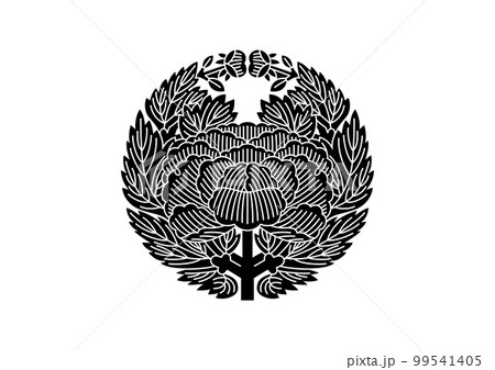 鷹司家牡丹のイラスト素材 [99541405] PIXTA