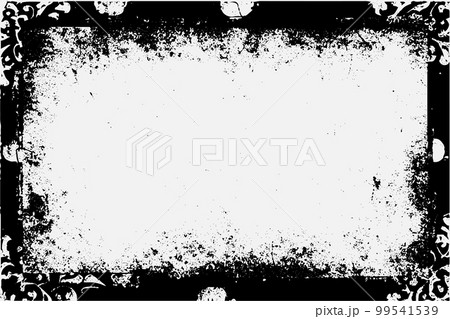square frame with Grunge black ink ornament around the edges, white backgro.. 99541539