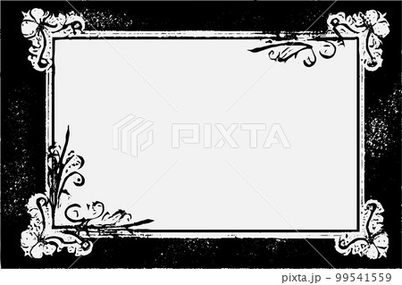 square frame with Grunge black ink ornament around the edges, white backgro.. 99541559
