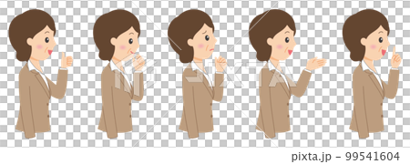 Right sideways suit female 2 hands Right sideways suit female 2 hands 99541604