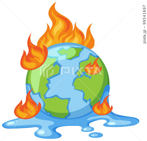 An earth on fire with high temperature 99541697