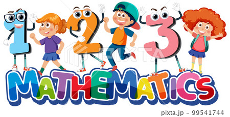 Children cartoon character with math and number theme 99541744