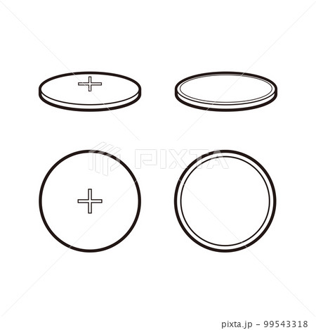 コイン電池のイラスト4種 99543318