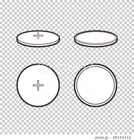 コイン電池のイラスト4種 99543318