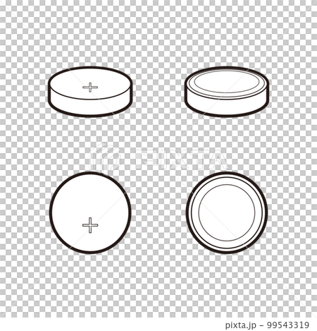 ボタン電池のイラスト4種 99543319