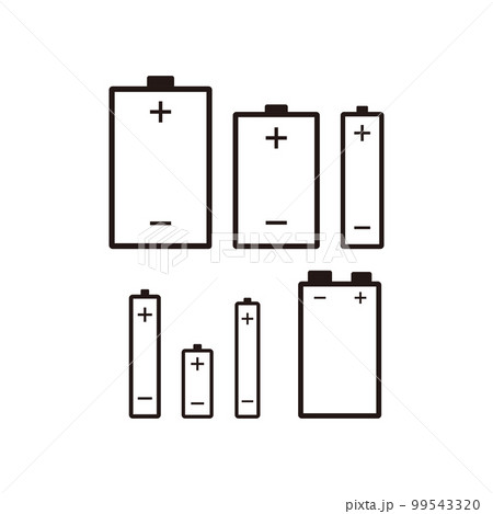 乾電池のイラスト(単1~6・9V) 99543320