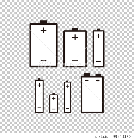 乾電池のイラスト(単1~6・9V) 99543320