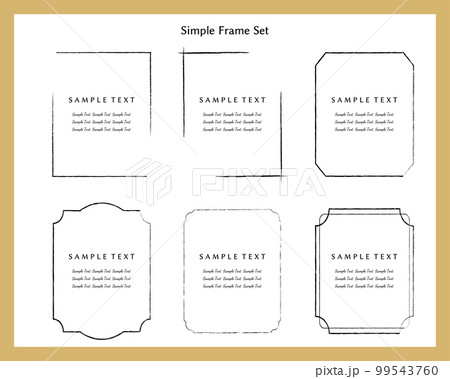 鉛筆で描いたようなかすれた線のシンプルなフレームセット 99543760