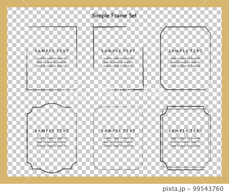 鉛筆で描いたようなかすれた線のシンプルなフレームセット 99543760