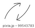 ラフに書いた手描きの矢印/アップ/上に 99543783
